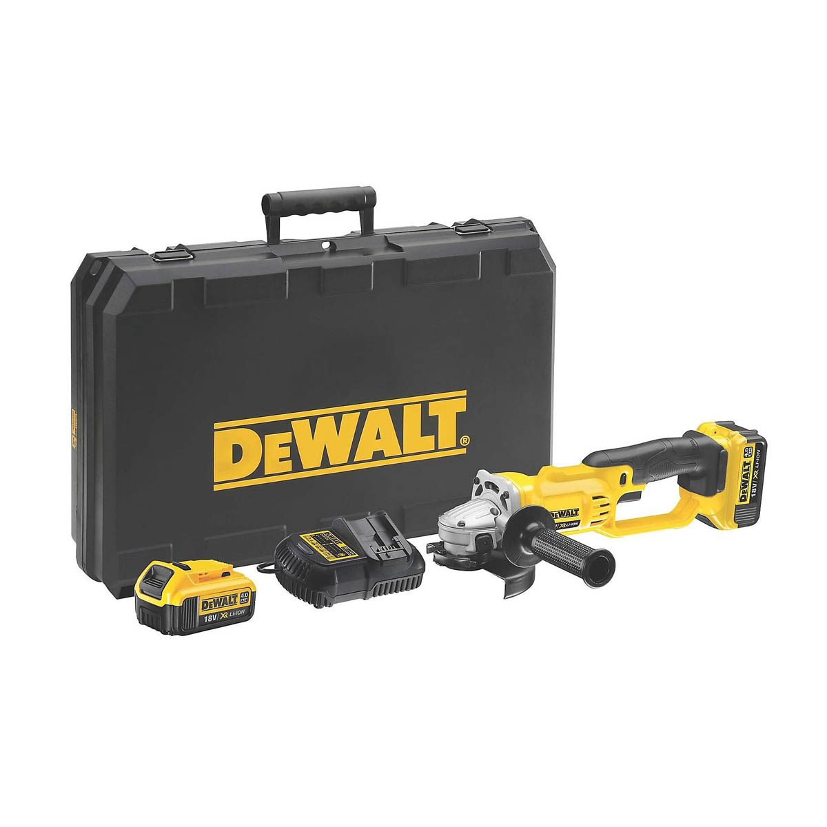 DeWalt Angle Grinder Cordless 18V 2x4Ah Li-ion DCG412M2-GB Compact 125mm - Image 1