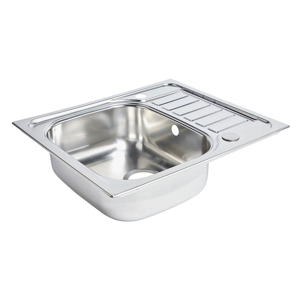 Kitchen Sink 1 Bowl Drainer Stainless Steel Polished Inox 500mm x 580mm - Image 2