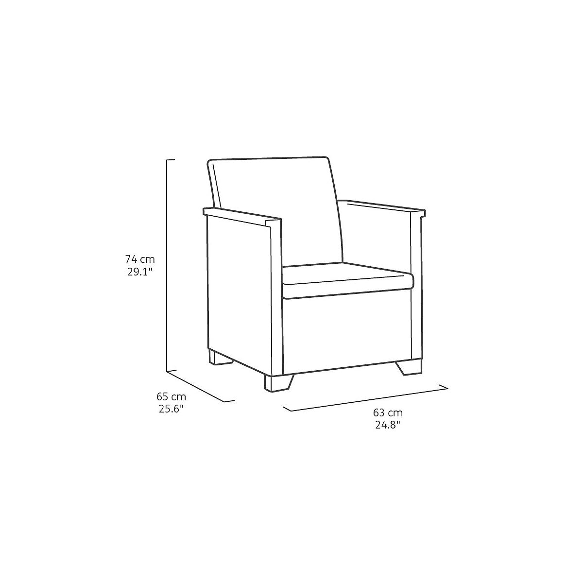 Rattan Garden Set 4 Seater Coffee Outdoor Furniture Sofa Storage 2 x Armchair