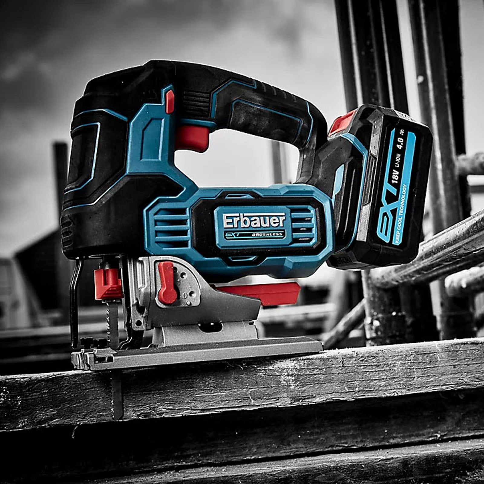 Erbauer Jigsaw Cordless EJS18-Li 18 V EXT Dust Extraction Facility Body Only - Image 2
