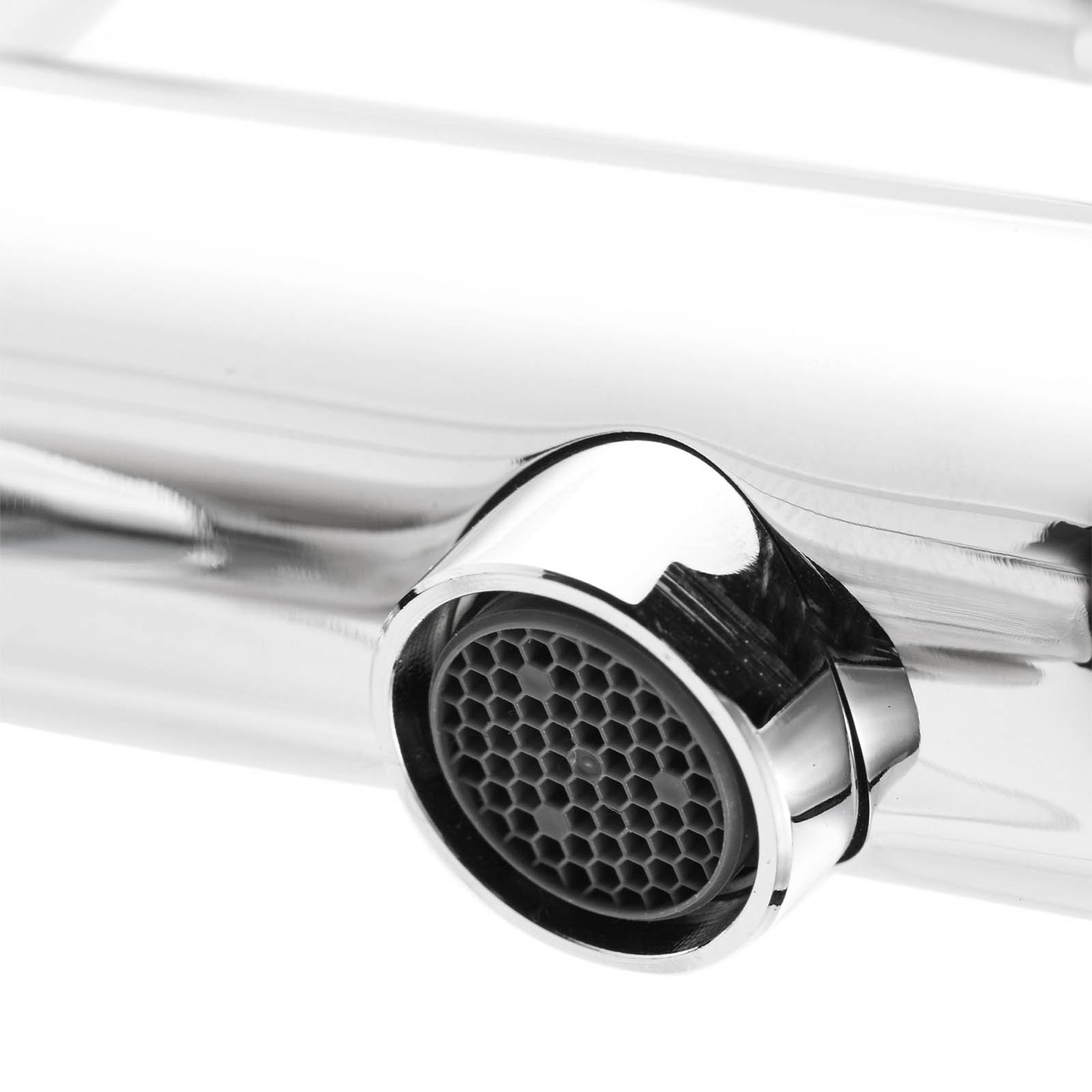 Bathroom Basin Pillar Tap Chrome Full Turn Ceramic Disk Hot Cold Pair Modern - Image 2