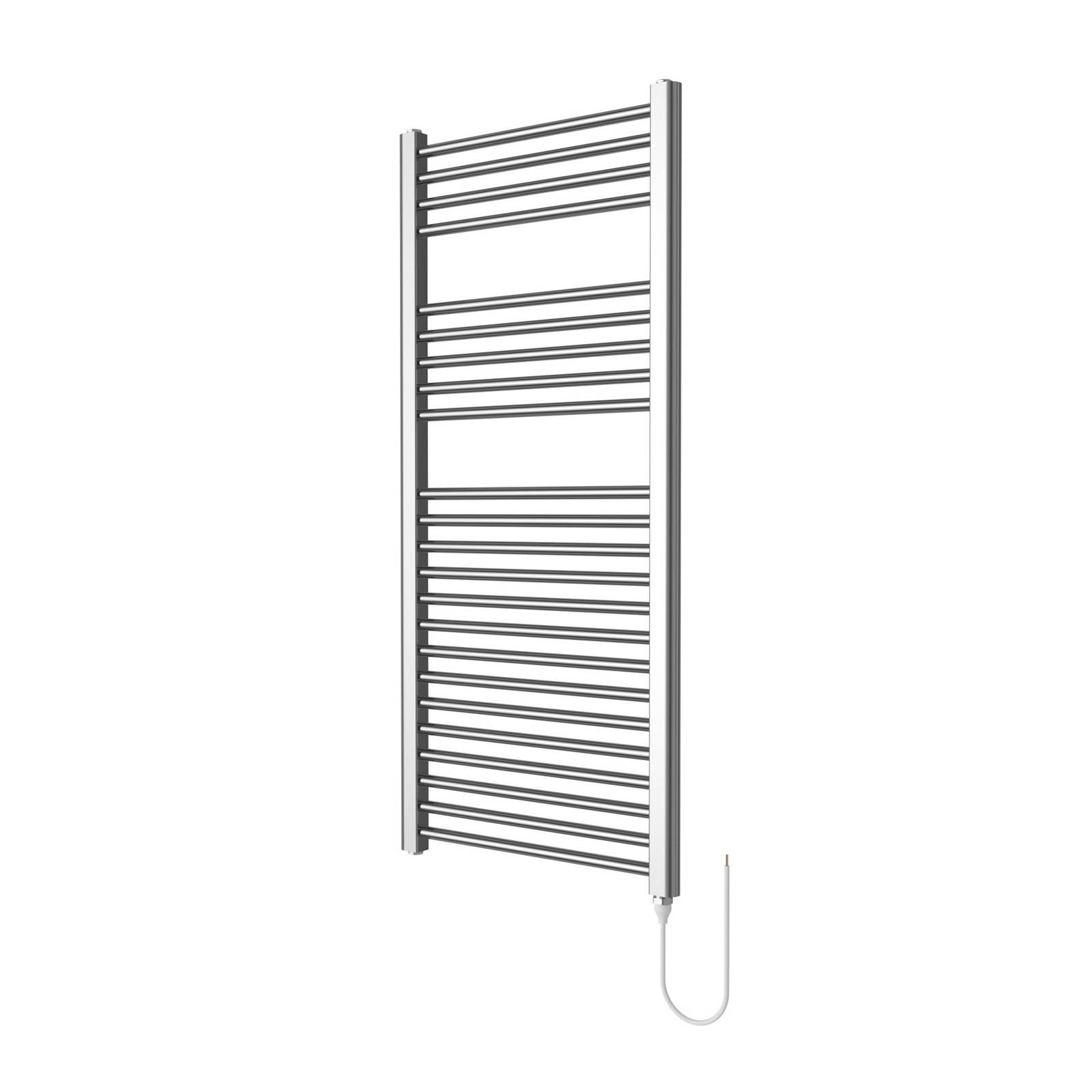 Flomasta Towel Rail Radiator Warmer Electric Chrome Flat (W)500mm x (H)1100mm - Image 1