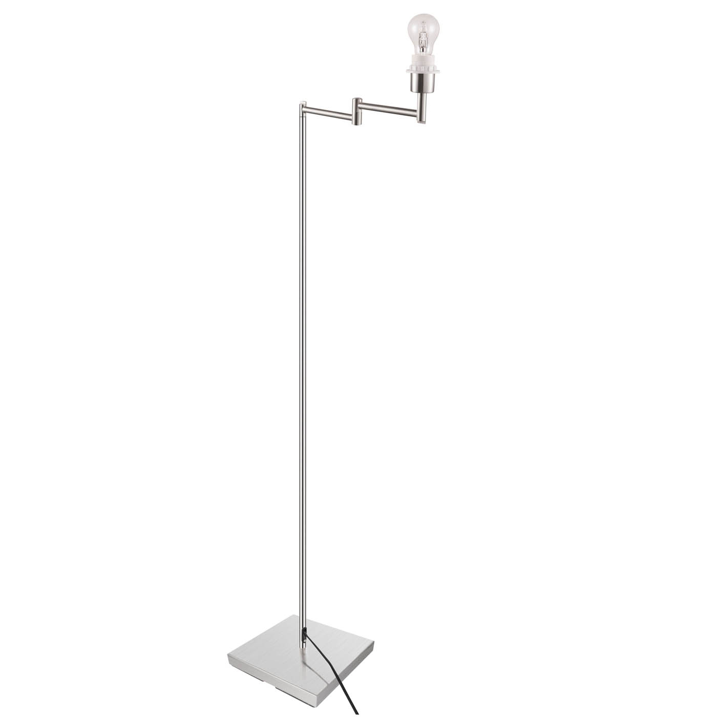 Floor Lamp Base Standing Modern Livingroom Brushed Chrome Effect Metal (H)1.37cm - Image 1