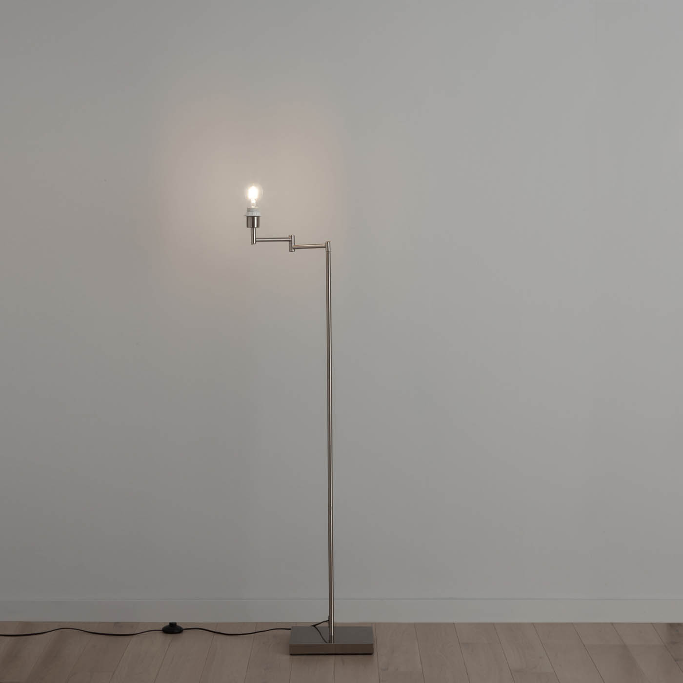 Floor Lamp Base Standing Modern Livingroom Brushed Chrome Effect Metal (H)1.37cm - Image 2