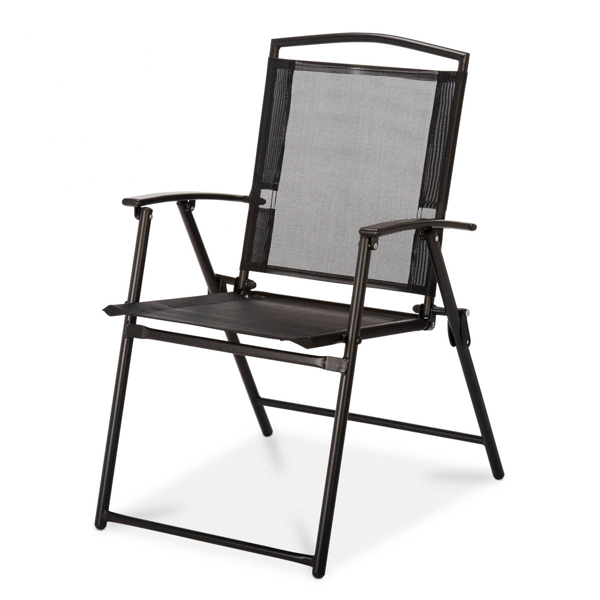 Outdoor 6 Seater Dining Set Matt Black Metal Foldable Durable Comfortable - Image 3