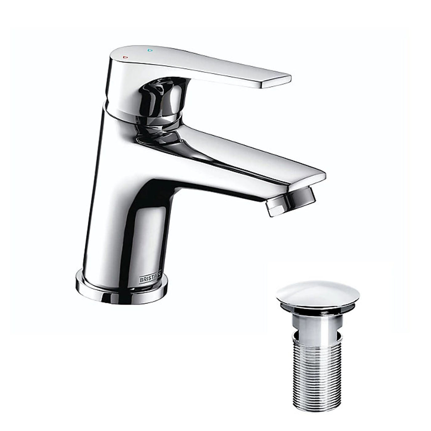 Bristan Basin Tap Mixer Chrome Single Lever Clicker Waste Ceramic Cartridge - Image 2