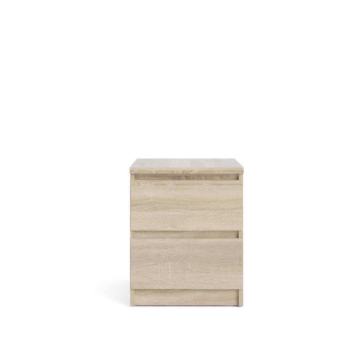 Bedside Table Matt Oak Effect 2 Drawer Bedroom Furniture Bedside Contemporary - Image 2