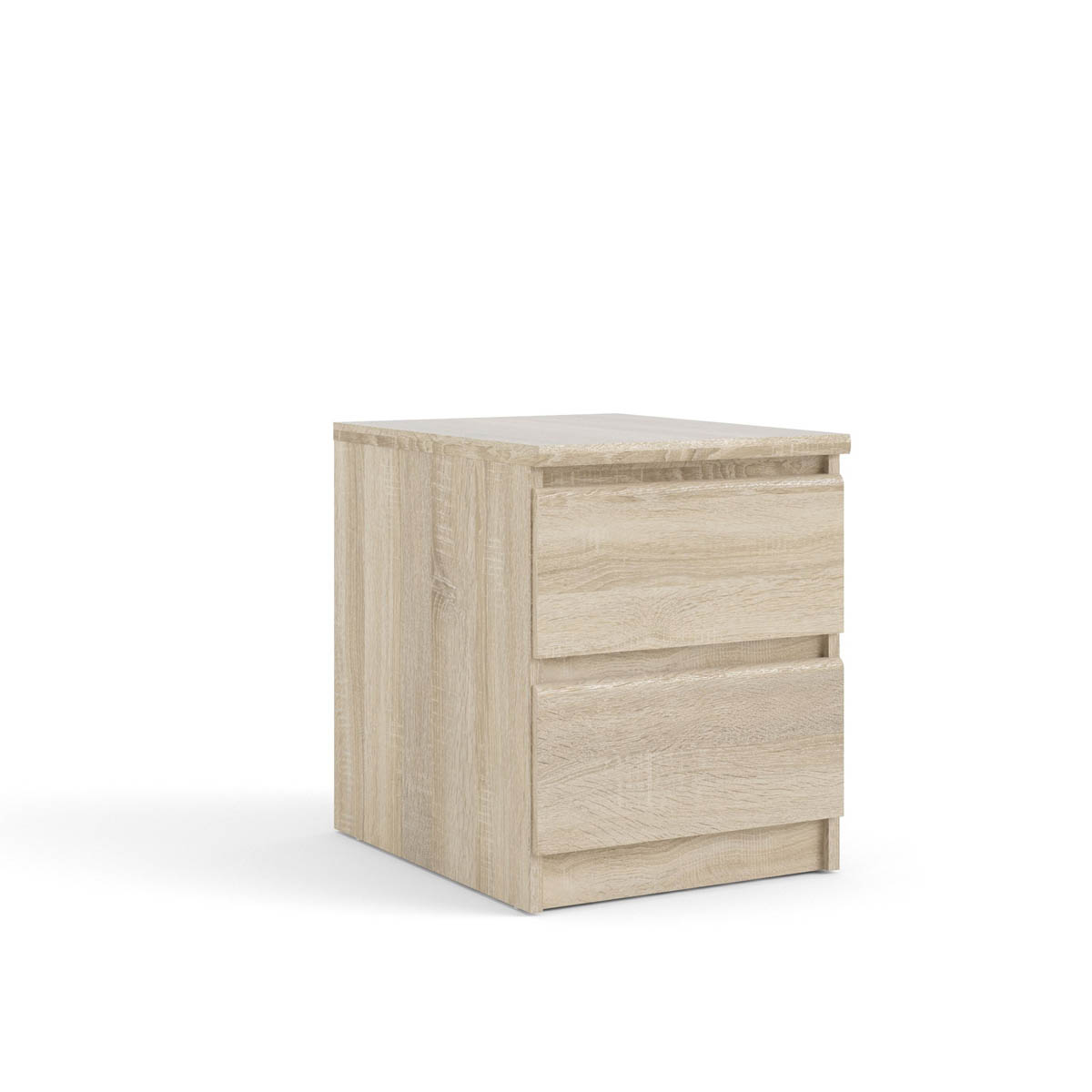 Bedside Table Matt Oak Effect 2 Drawer Bedroom Furniture Bedside Contemporary - Image 5
