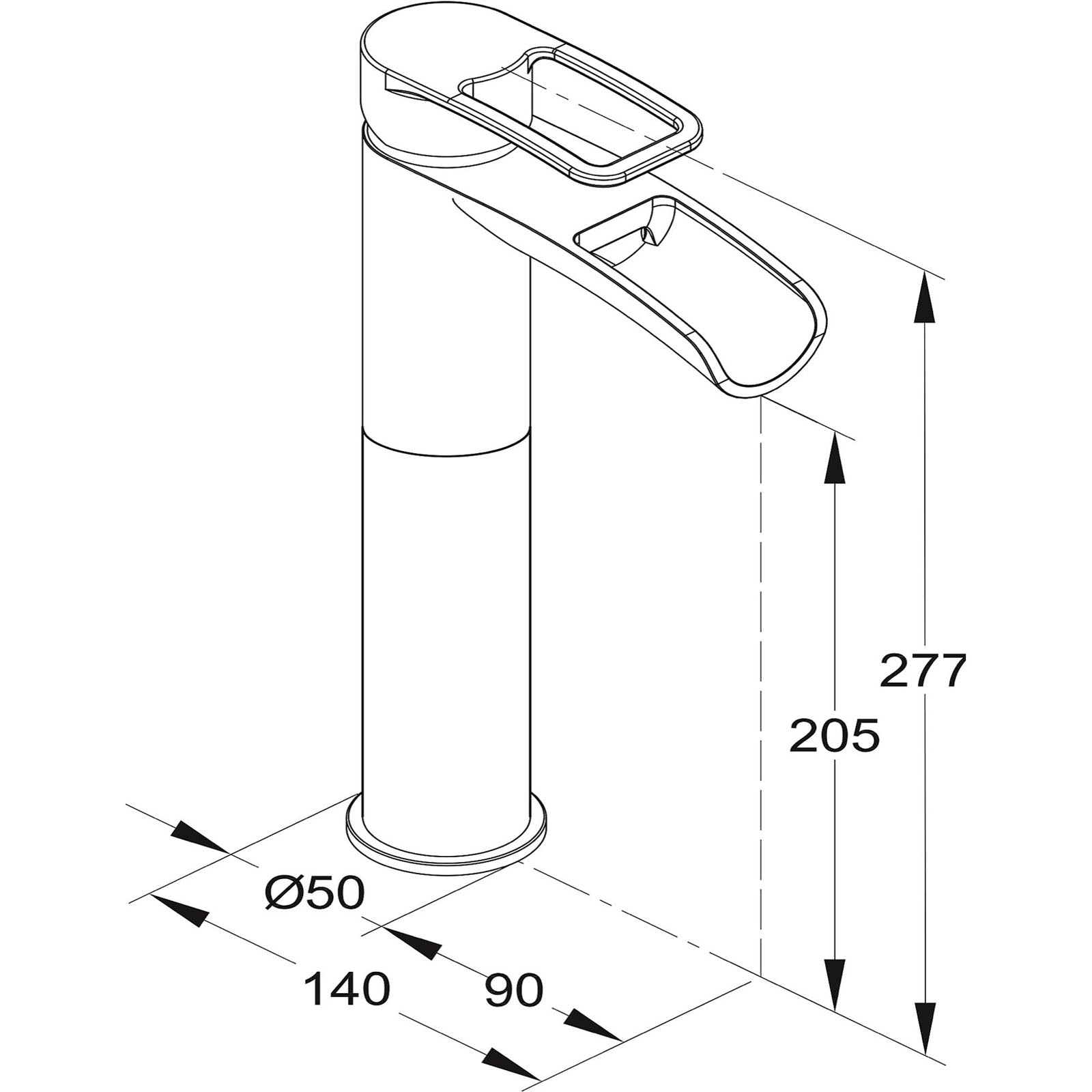 Bathroom Basin Tap Mono Mixer Chrome Single Lever Tall Waterfall Waste Faucet - Image 4