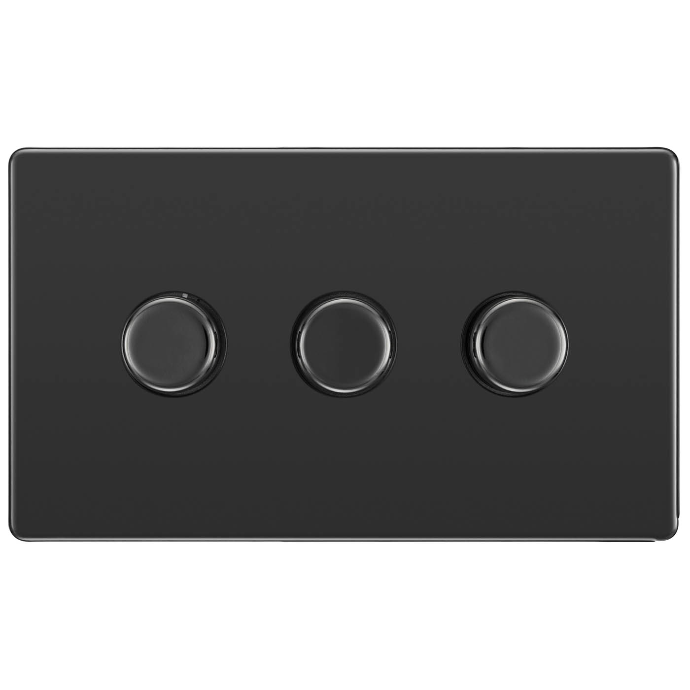 Triple Dimmer Switch Black Nickel Finish 3 Gang 2 Way 400W Screwless Modern - Image 2