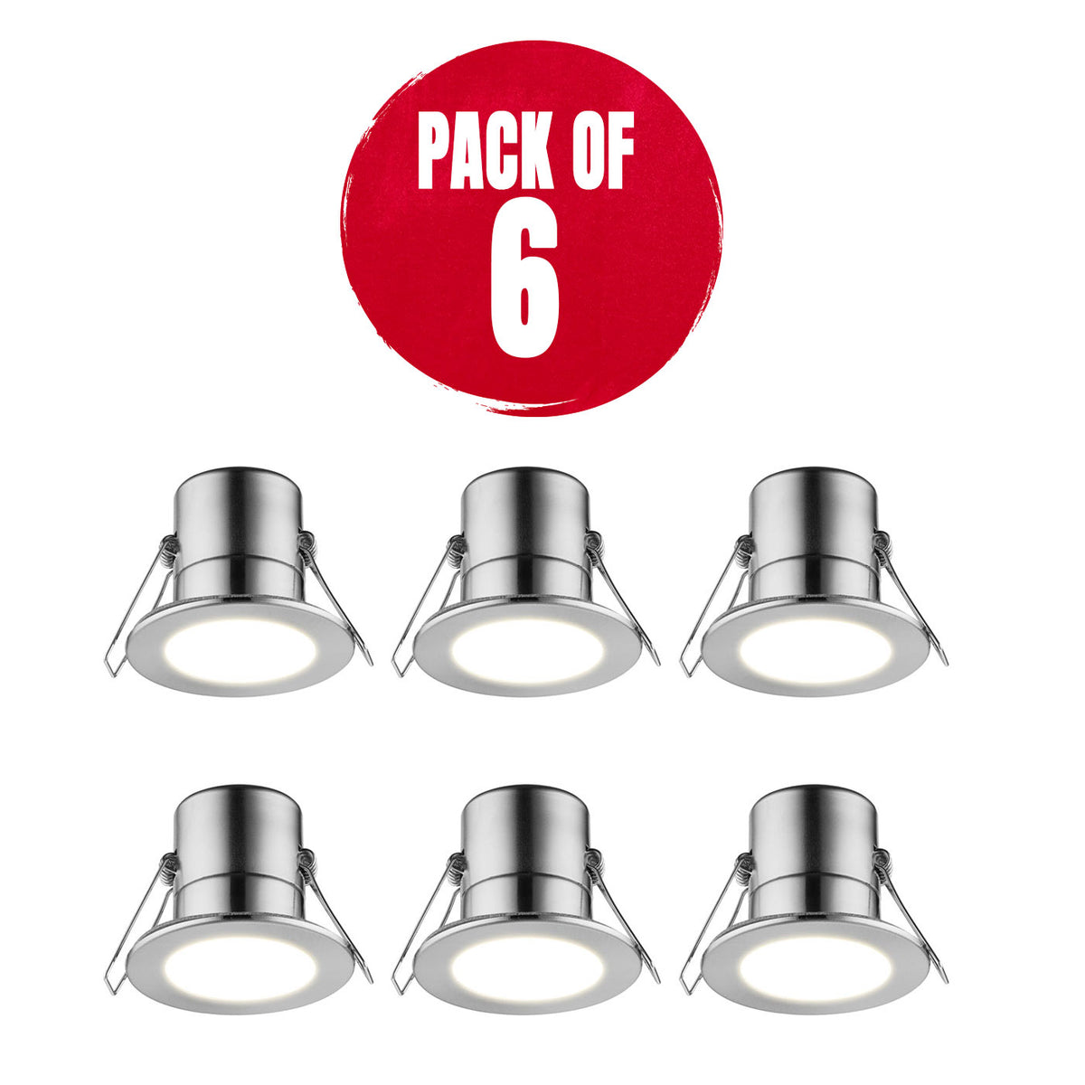 LED Recessed Downlights Spot Lights 5W Ceiling Warm White Dimmable Pack of 6 - Image 1