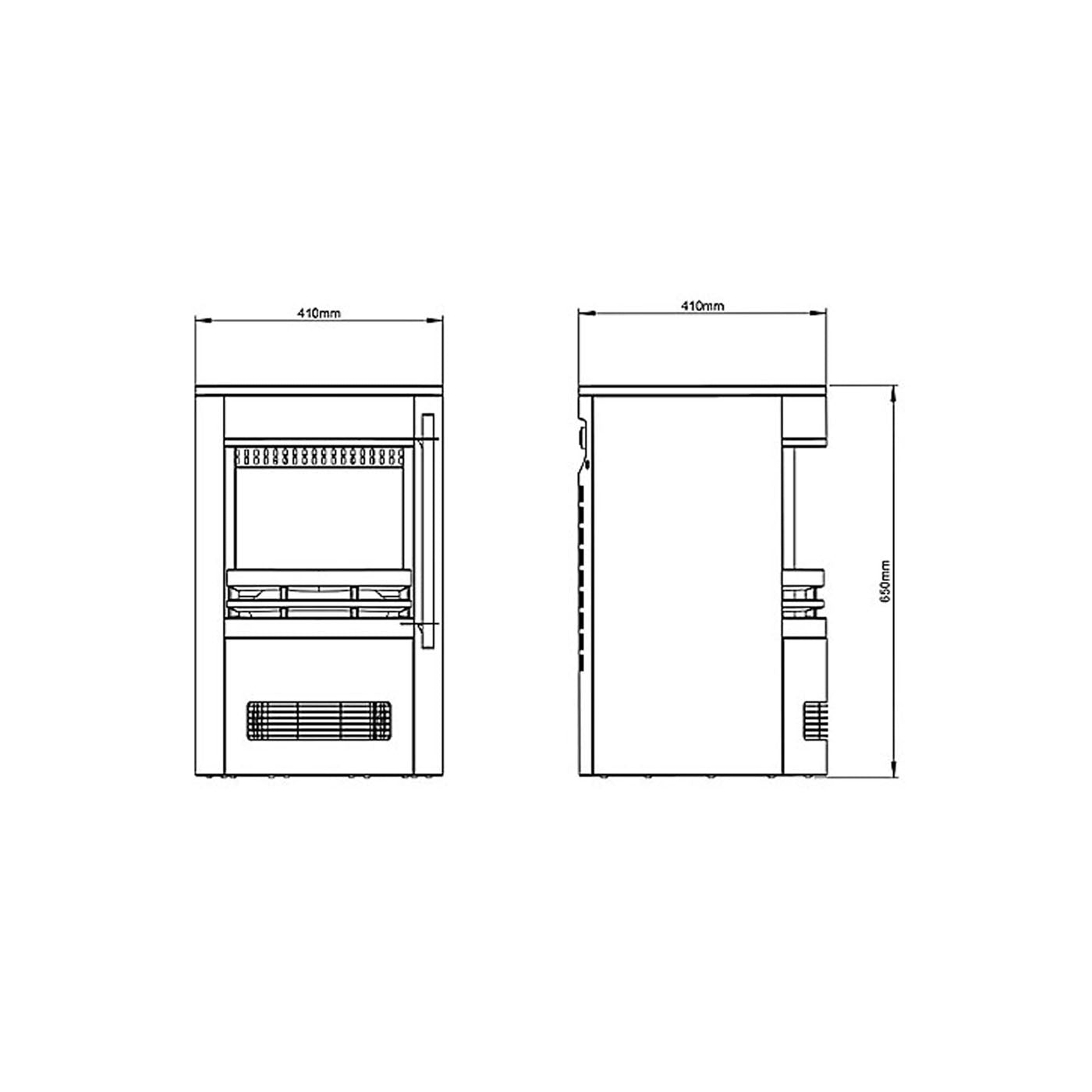 Electric Stove Fireplace Heater Matt Black Cast Iron LED Flame Freestanding 2kW - Image 3