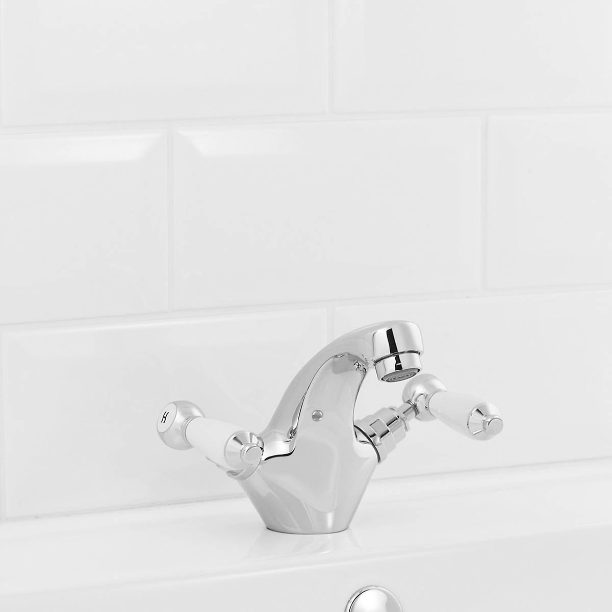 Basin Tap Mono Mixer Brass Dual Lever ¼ Turn Bathroom Wash Sink Faucet - Image 2