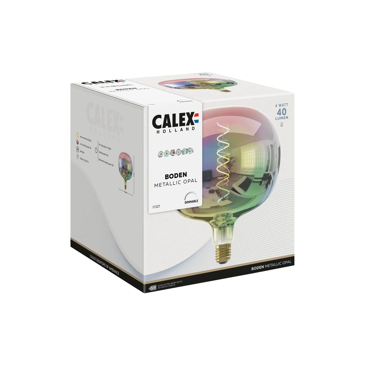 Calex Light Bulb LED Warm White Dimmable Opal Colours UFO E27 0W 40lm 360° - Image 5