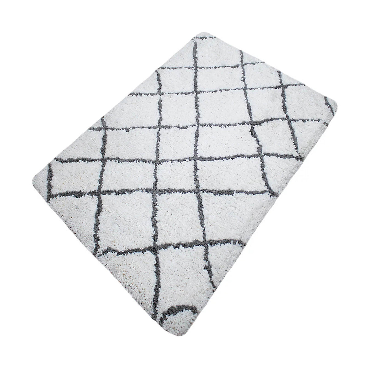 Berber Geometric Rug White Black 170x120cm Modern Living Room Carpet Soft - Image 1