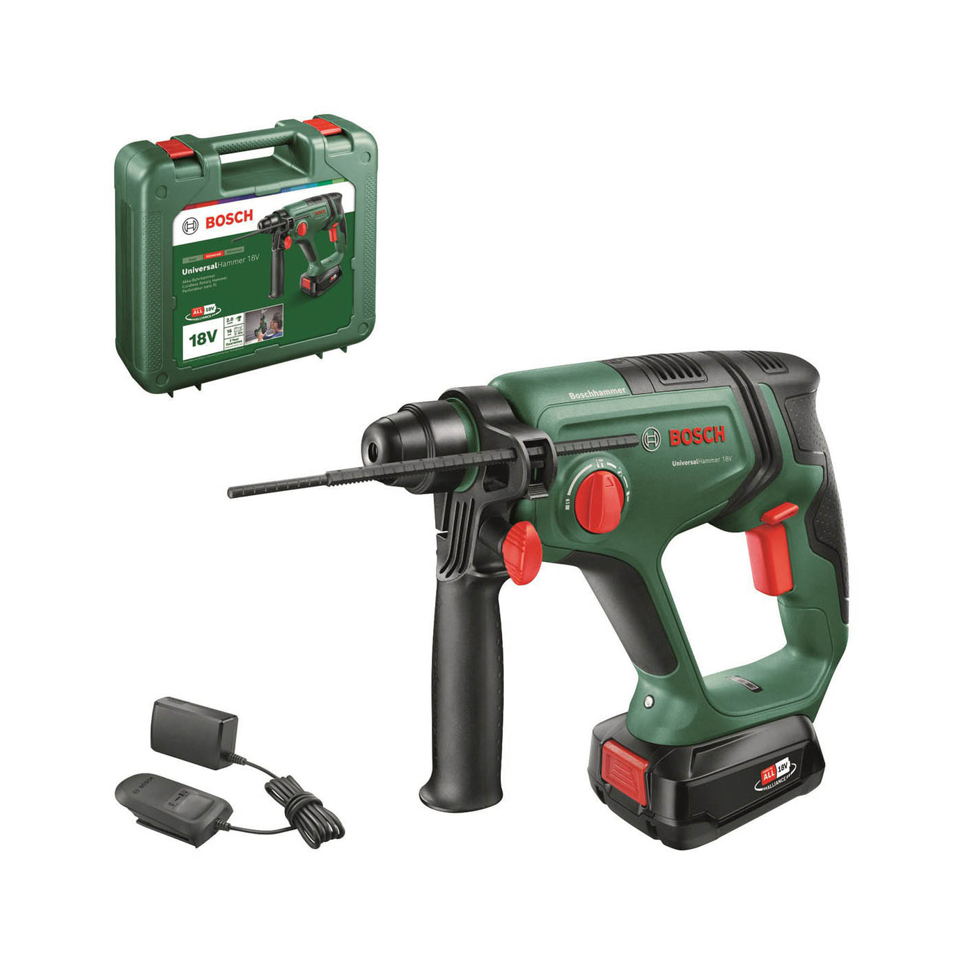 Bosch Hammer Drill Cordless 18V 2.5Ah Li-ion SDS Plus Compact Lightweight - Image 1