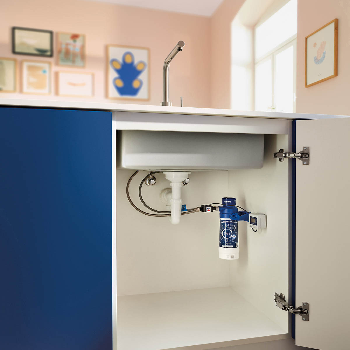 Grohe Water Filter Kit For Kitchen Tap Push Fit Blue S Size Compact 4 Piece - Image 2