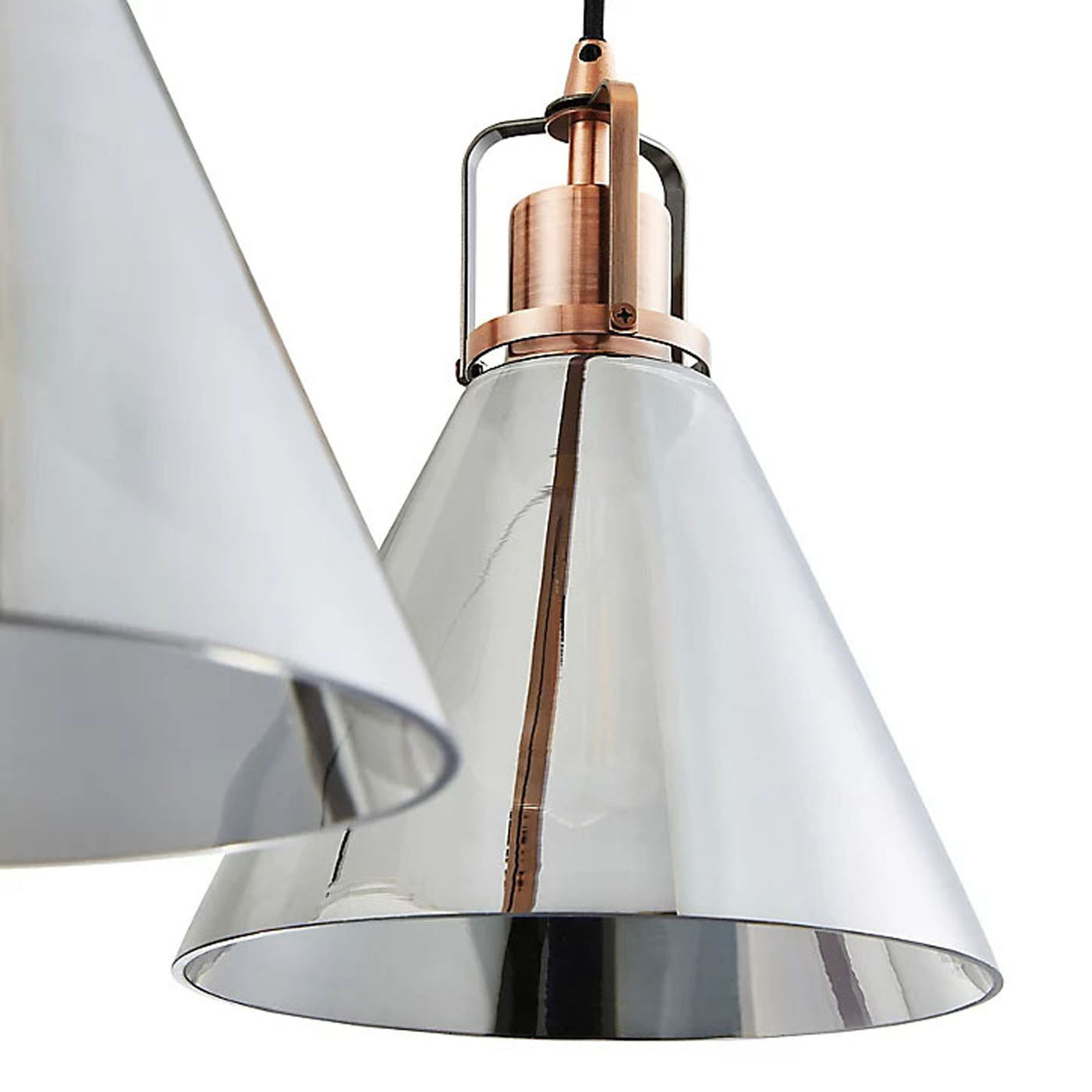 Pendant Ceiling Light Hanging 3 Way Multi Arm Antique Copper Effect Modern - Image 8