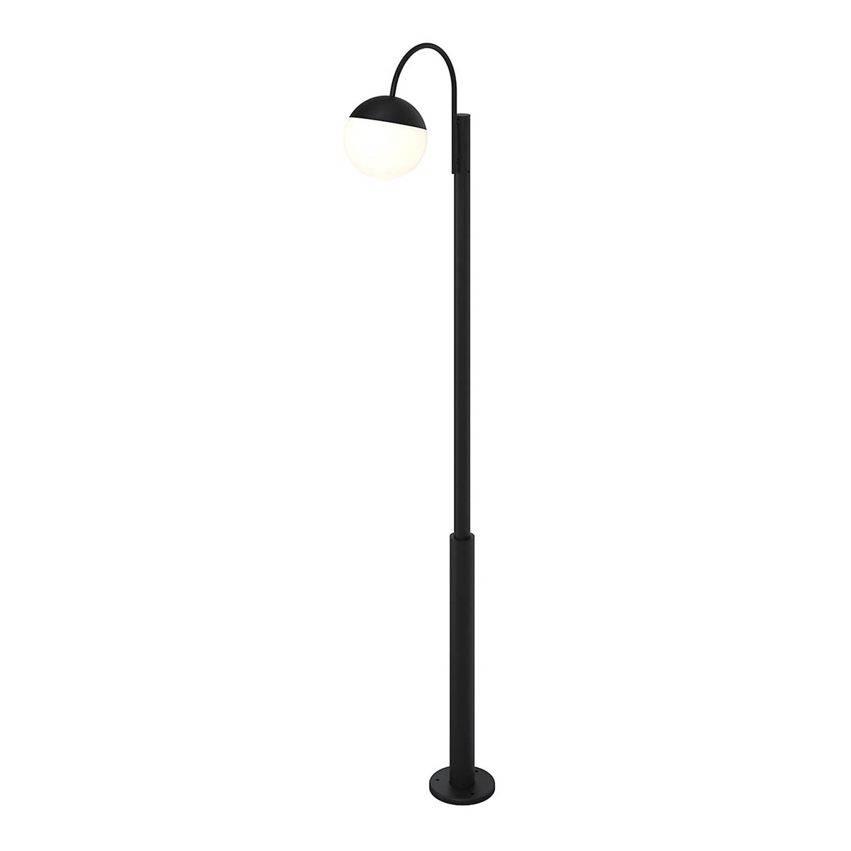 Garden Post Lantern Light Black 1 Lamp IP44 Glass Steel Outdoor Patio (H)227.4cm - Image 3