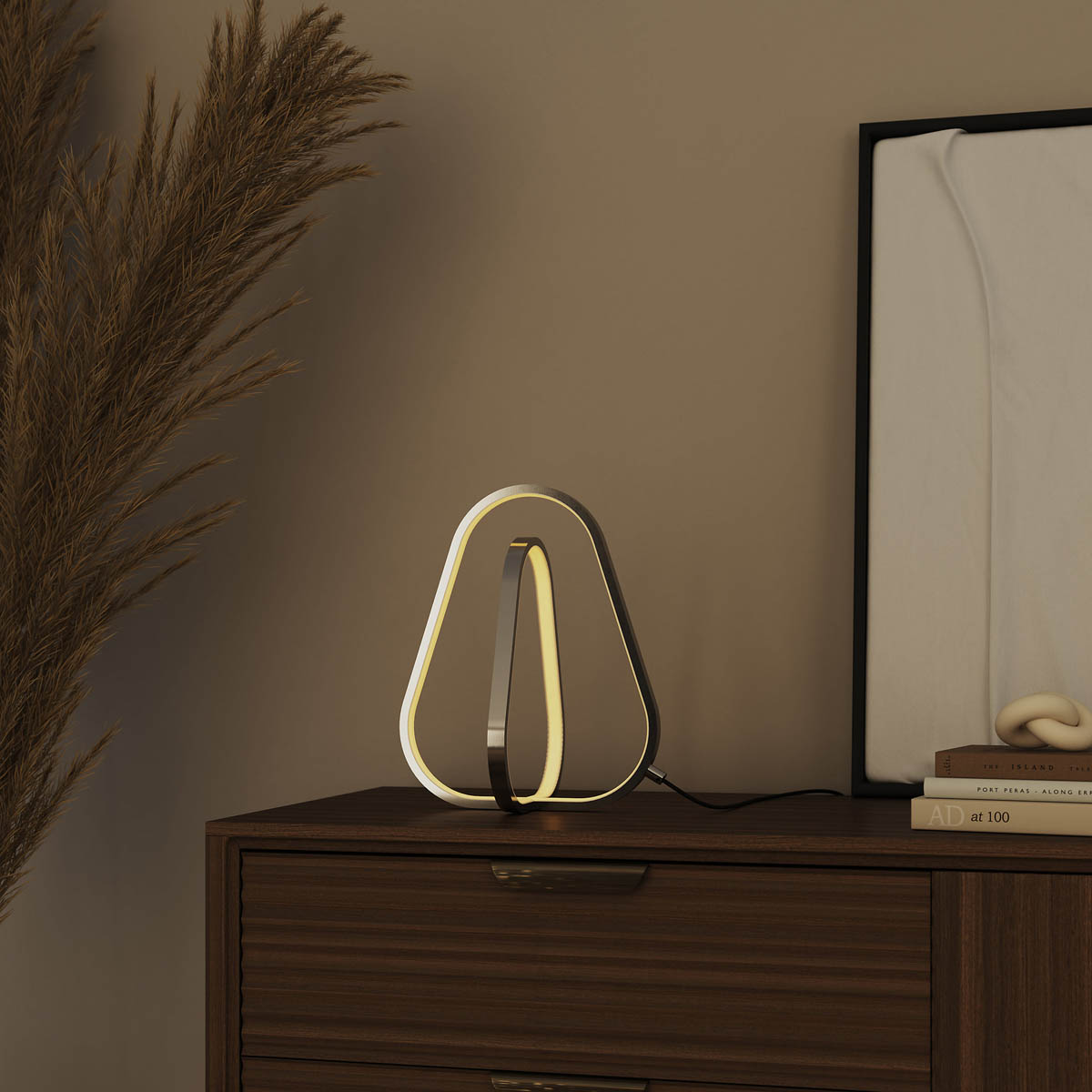 LED Table Lamp Warm White Twisted Pendant Polished Chrome Effect Dimmable Modern - Image 5