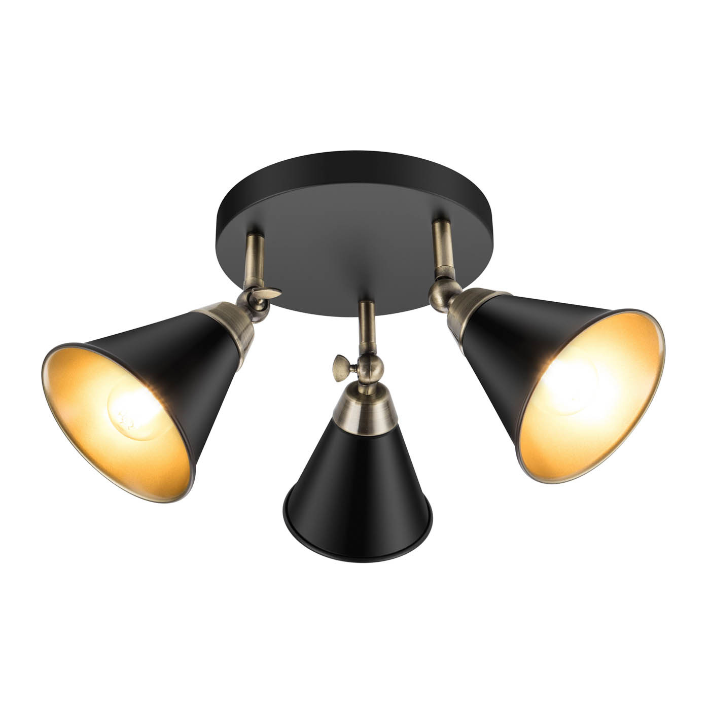 LED Ceiling Spotlight 3 Way Multi Arm Matt Antique Brass Effect Modern Kitchen - Image 3