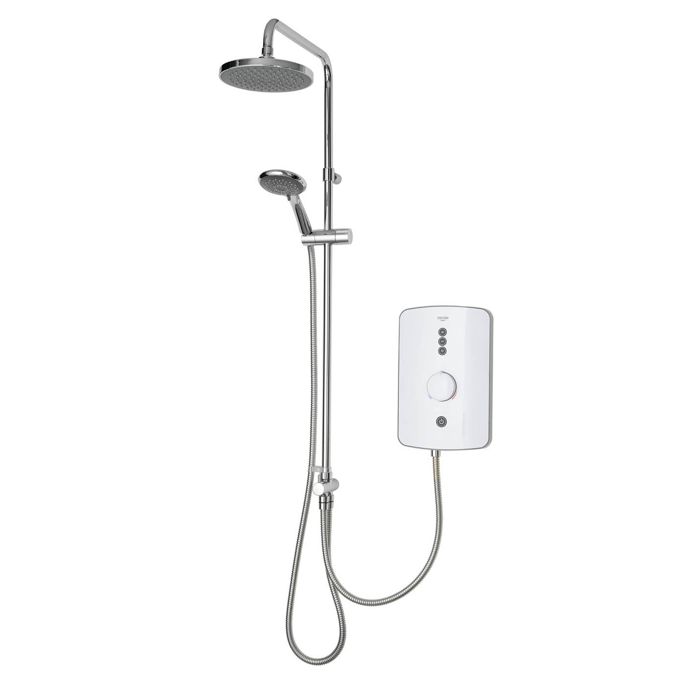 Triton Electric Shower Dual Head 9.5kW White 5 Spray Patterns Manual Modern - Image 1