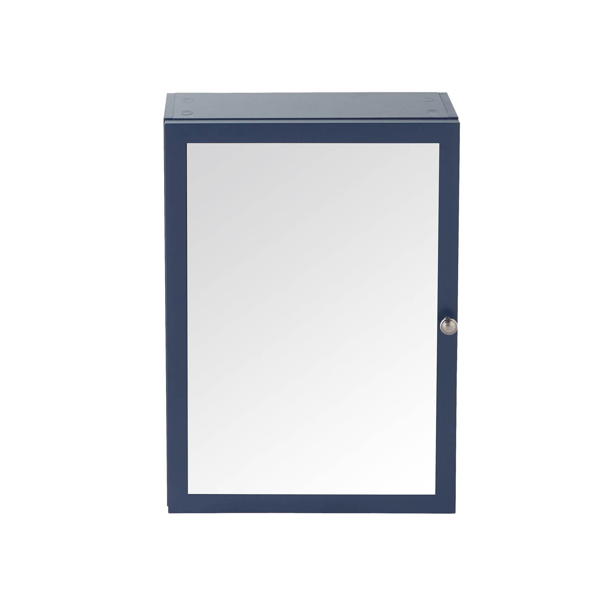 Bathroom Cabinet Single Mirrored Door Satin Navy Wall Mounted (W)500mm (H)700mm - Image 5
