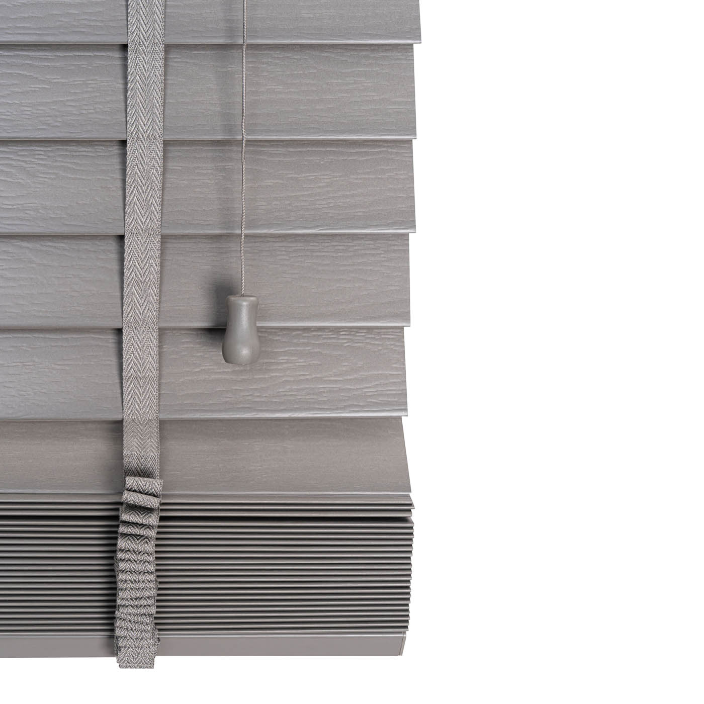 Venetian Blind Lone Grey Corded Woodgrain Effect PVC (W)120cm (L)180cm - Image 9