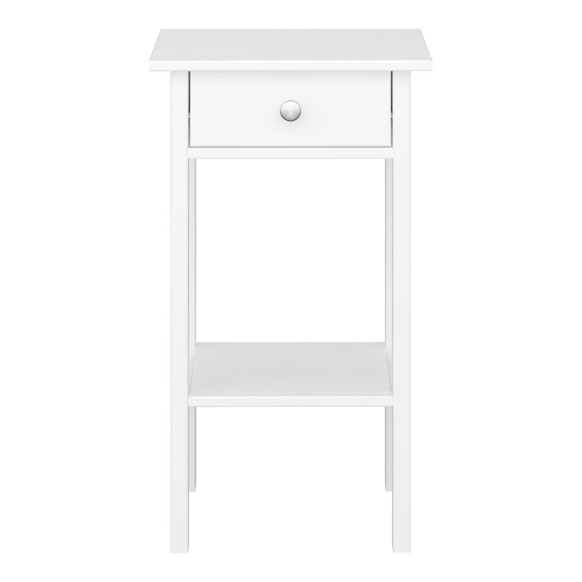 Bedside Table Cabinet 1 Drawer Satin White Scandinavian (H)700mm (W)400mm - Image 2