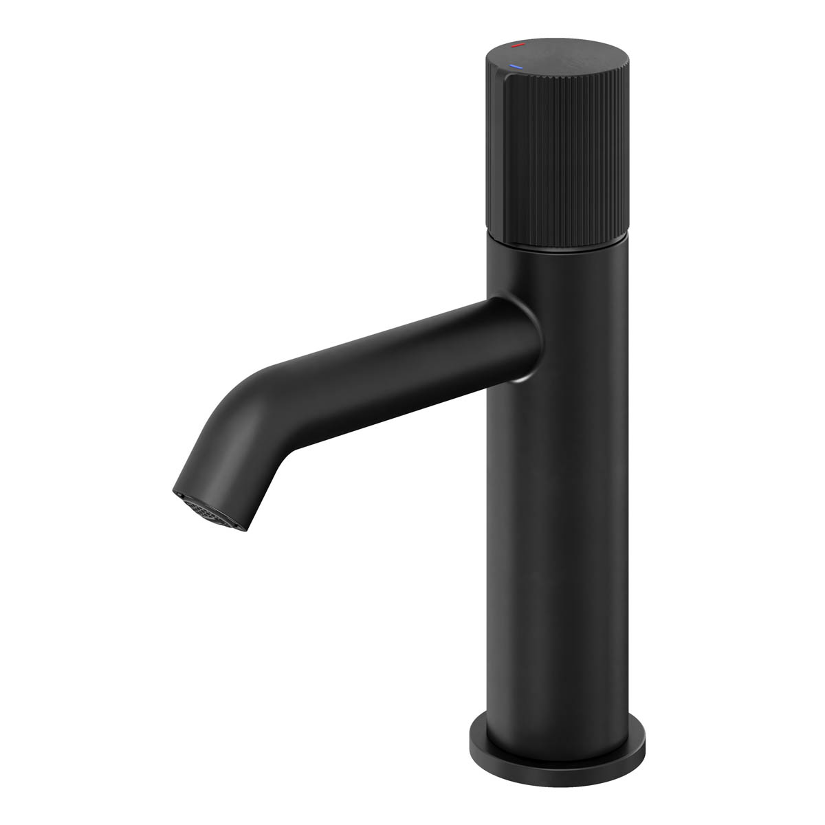 GoodHome Levanna Medium Matt Black Round Basin Mixer Tap - Image 1
