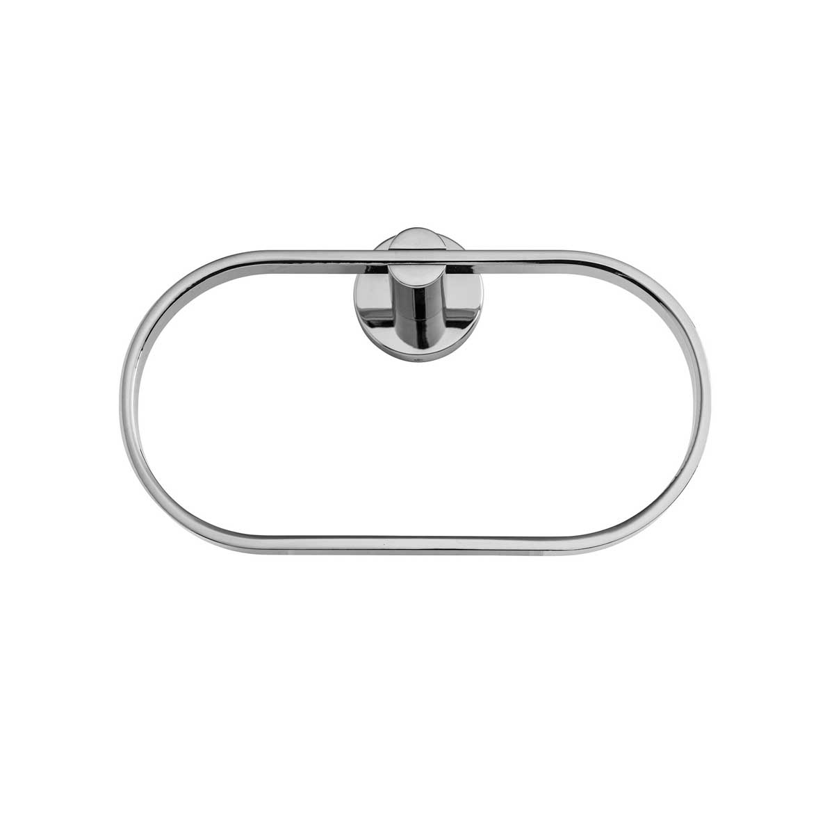Towel Ring Holder Wall-Mounted Round Polished Chrome Effect Zinc Alloy (W)23cm - Image 2
