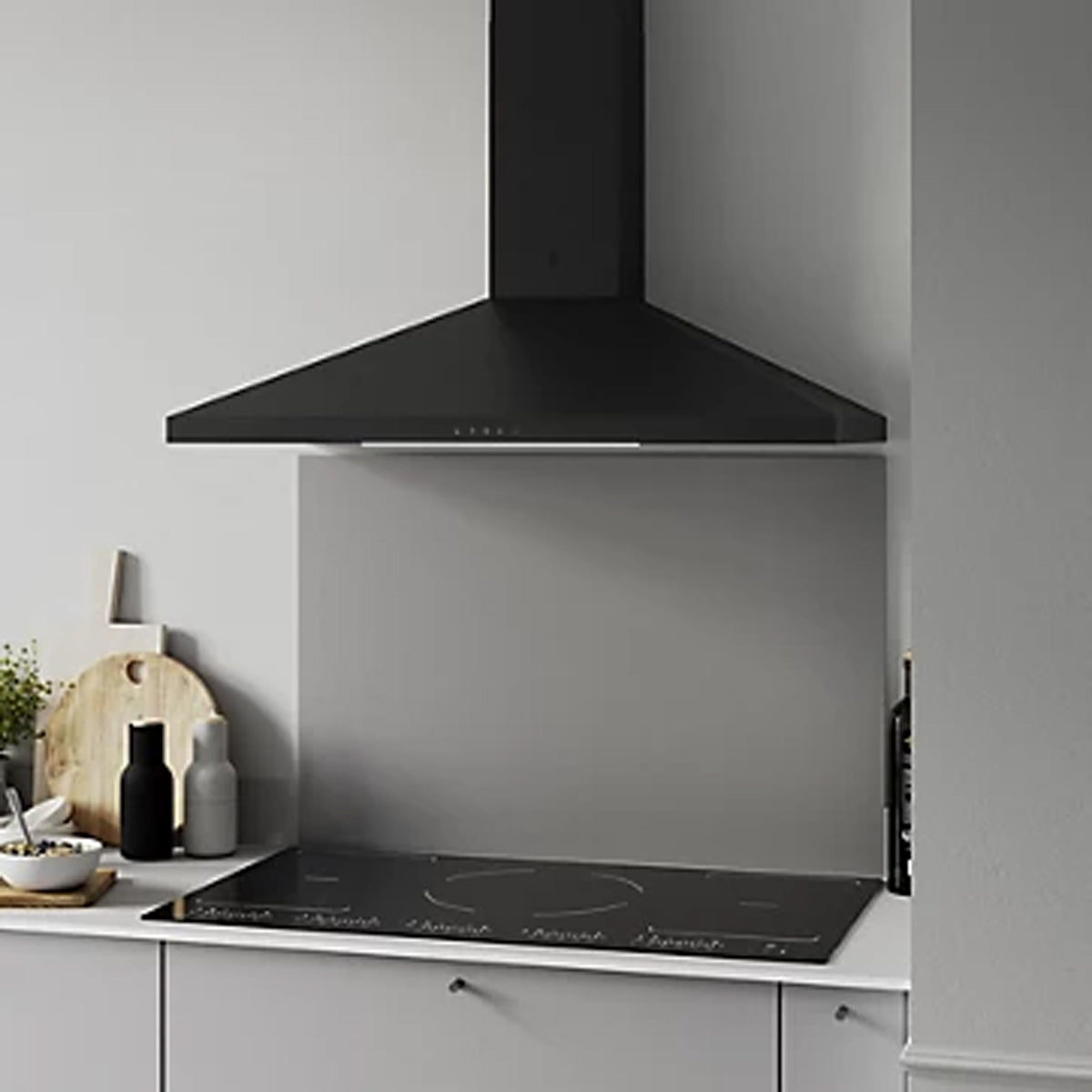 Chimney Cooker Hood Black Steel And Glass GHAGRO90 Touch Control (W)89.8cm - Image 8