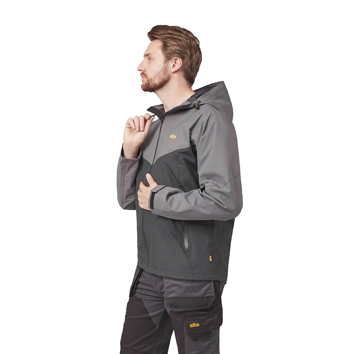 Site Messner Work Jacket Black Grey Medium Heavy Duty Workwear - Image 8