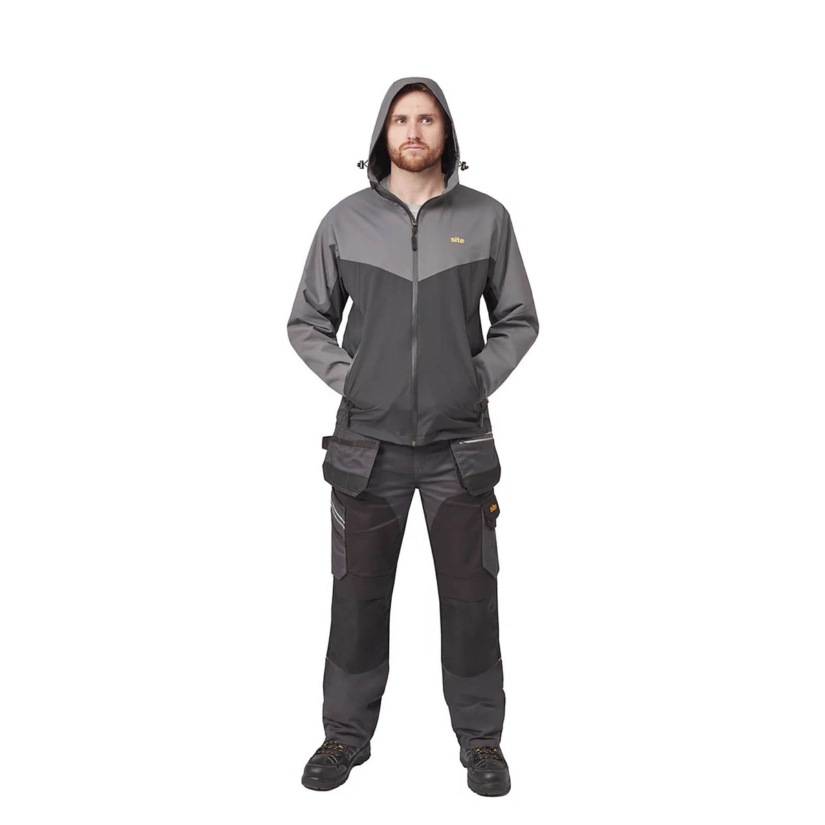 Site Messner Work Jacket Black Grey Medium Heavy Duty Workwear - Image 9