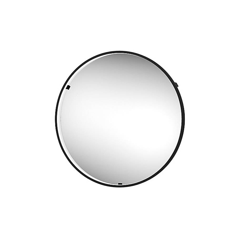 LED Bathroom Mirror Round Illuminated Cool White Matt Black Demister Pad 60cm - Image 2