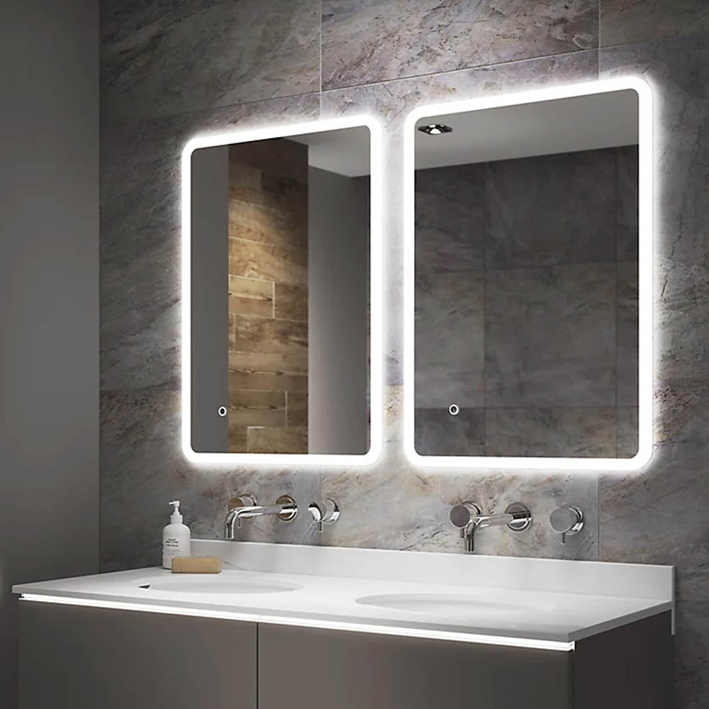 Bathroom Mirror Rectangular Illuminated Colour-Changing Frameless LED IP44 48W - Image 3