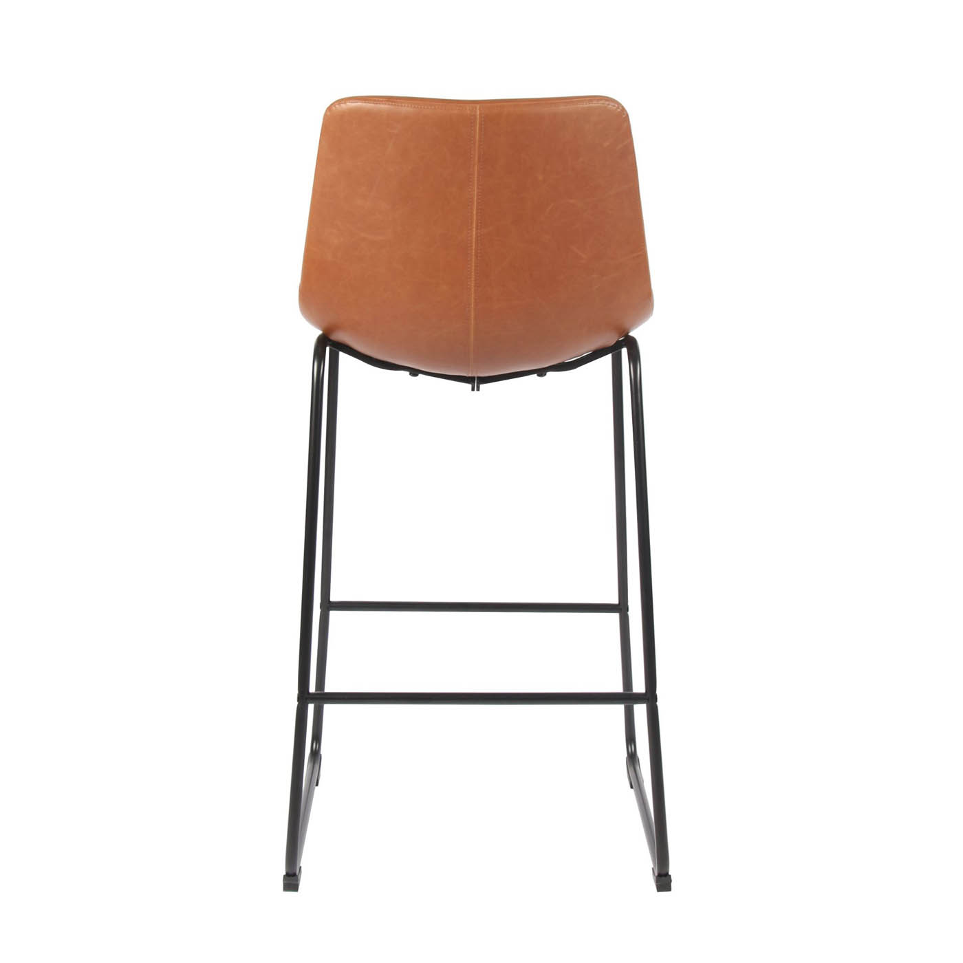 Kitchen Bar Stool Dining Breakfast Brown Tan Leather Modern Comfort Backrest - Image 3