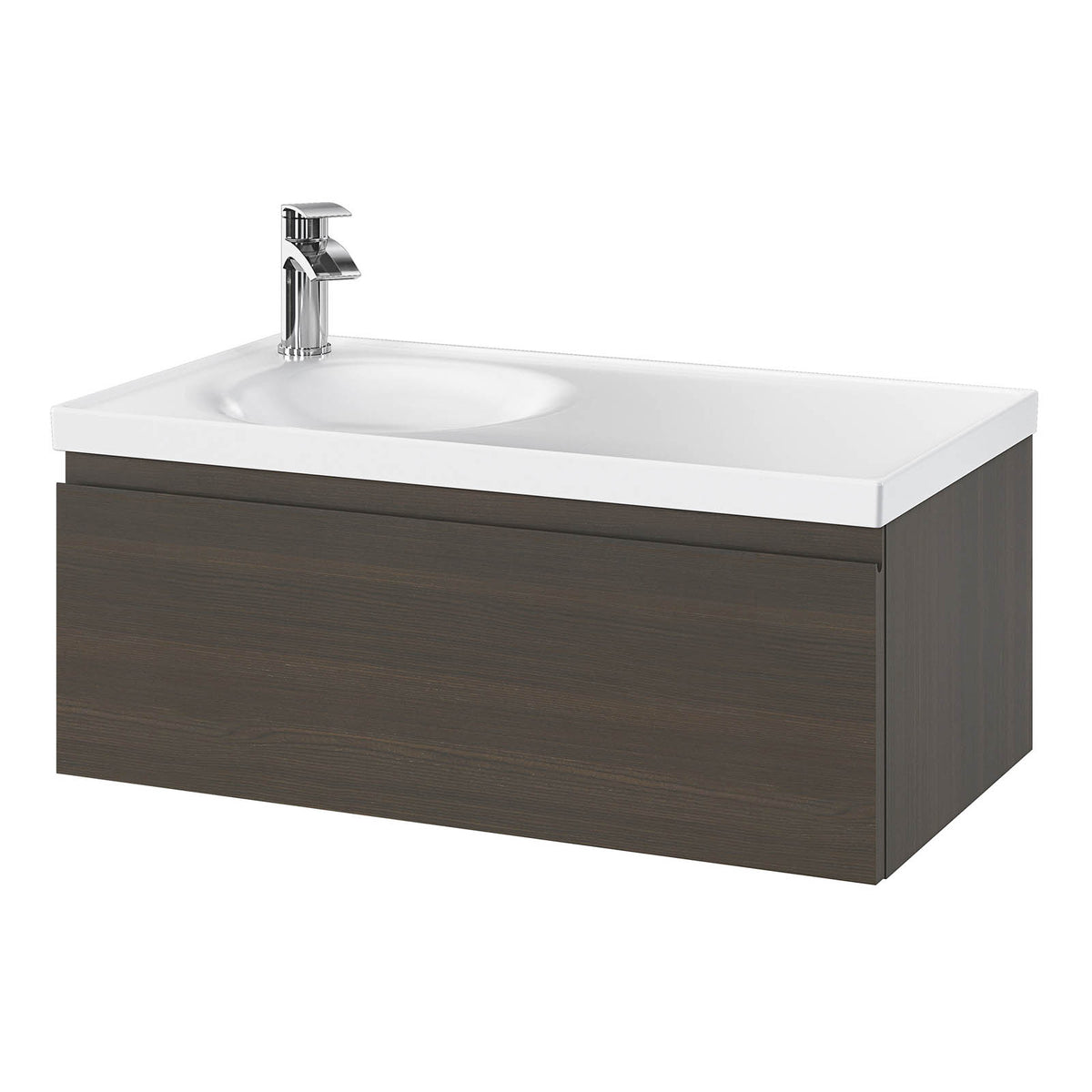 Bathroom Cabinet Kentia Walnut Veneer Wall Mounted Storage Vanity Unit Furniture - Image 2