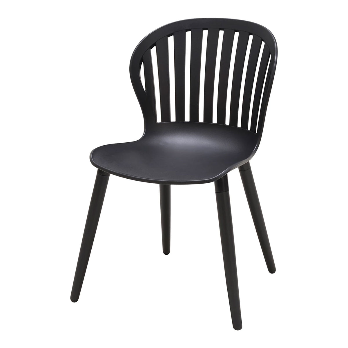 GoodHome Kiwee Bucket Chair Black Plastic Dining Kitchen Indoor Chair - Image 1