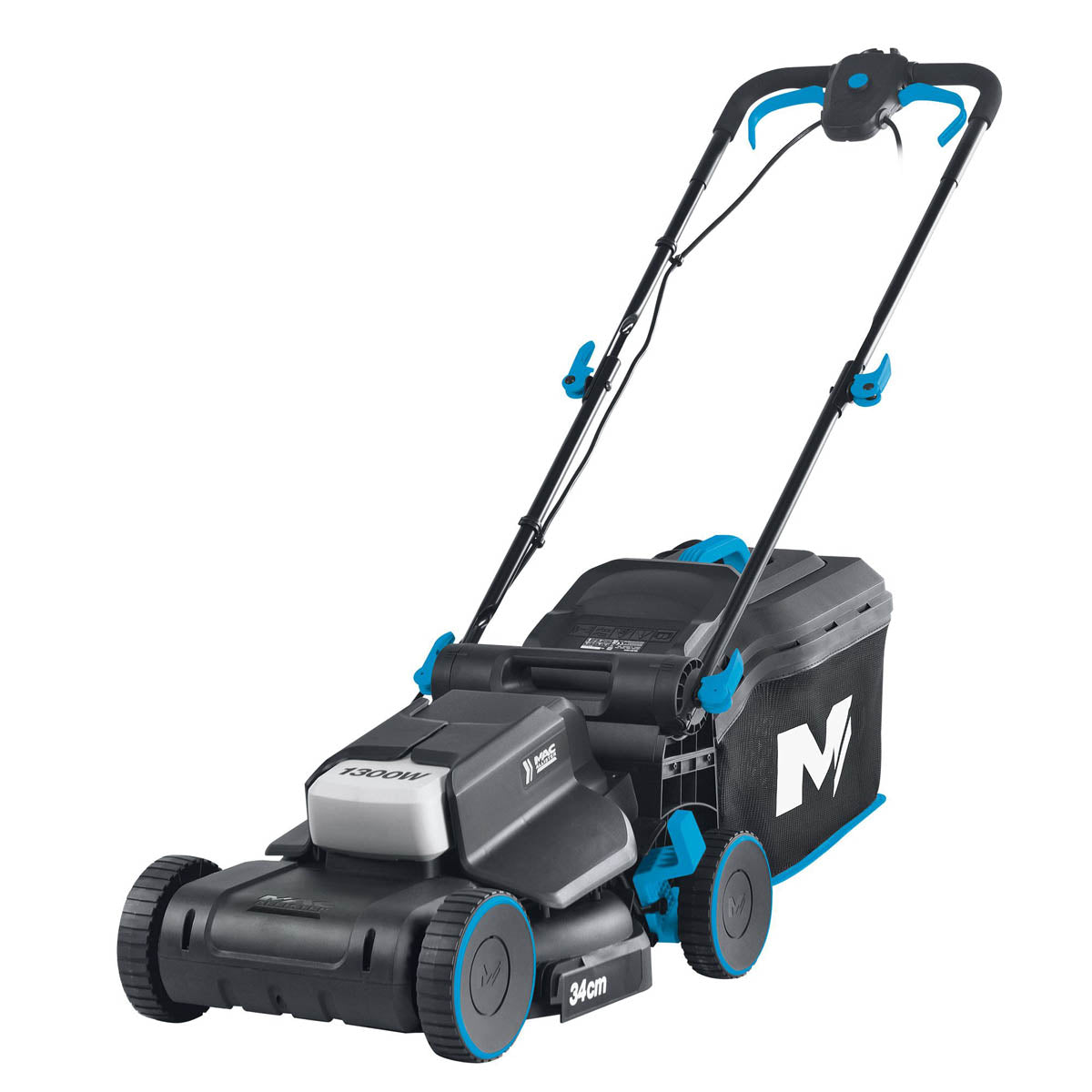 Mac Allister Lawnmower Electric MLM1334 Rotary 34cm Garden Grass Cutter 1300W - Image 1