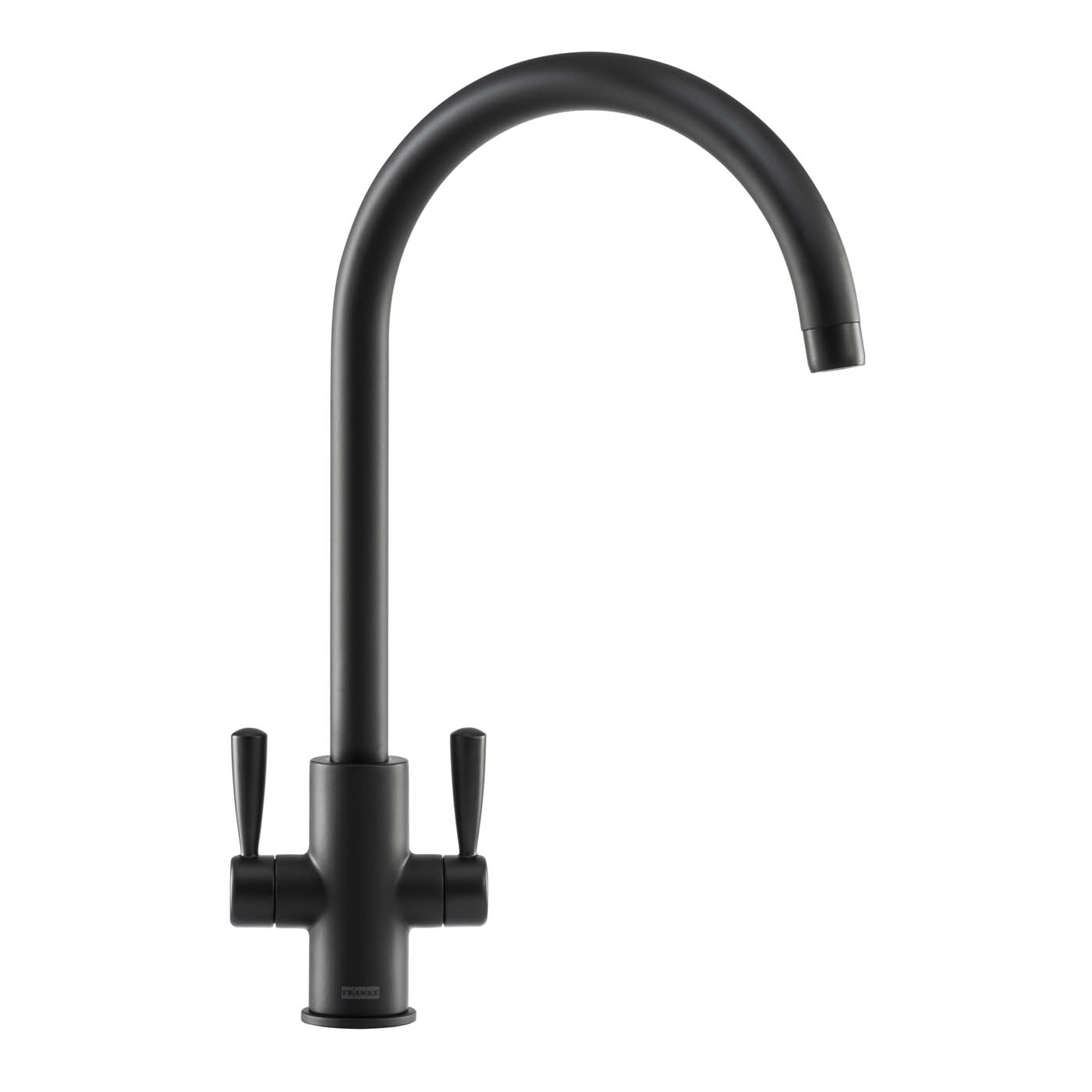 Franke Kitchen Sink Tap Mixer Black Dual Lever Swivel Spout Contemporary Faucet - Image 1