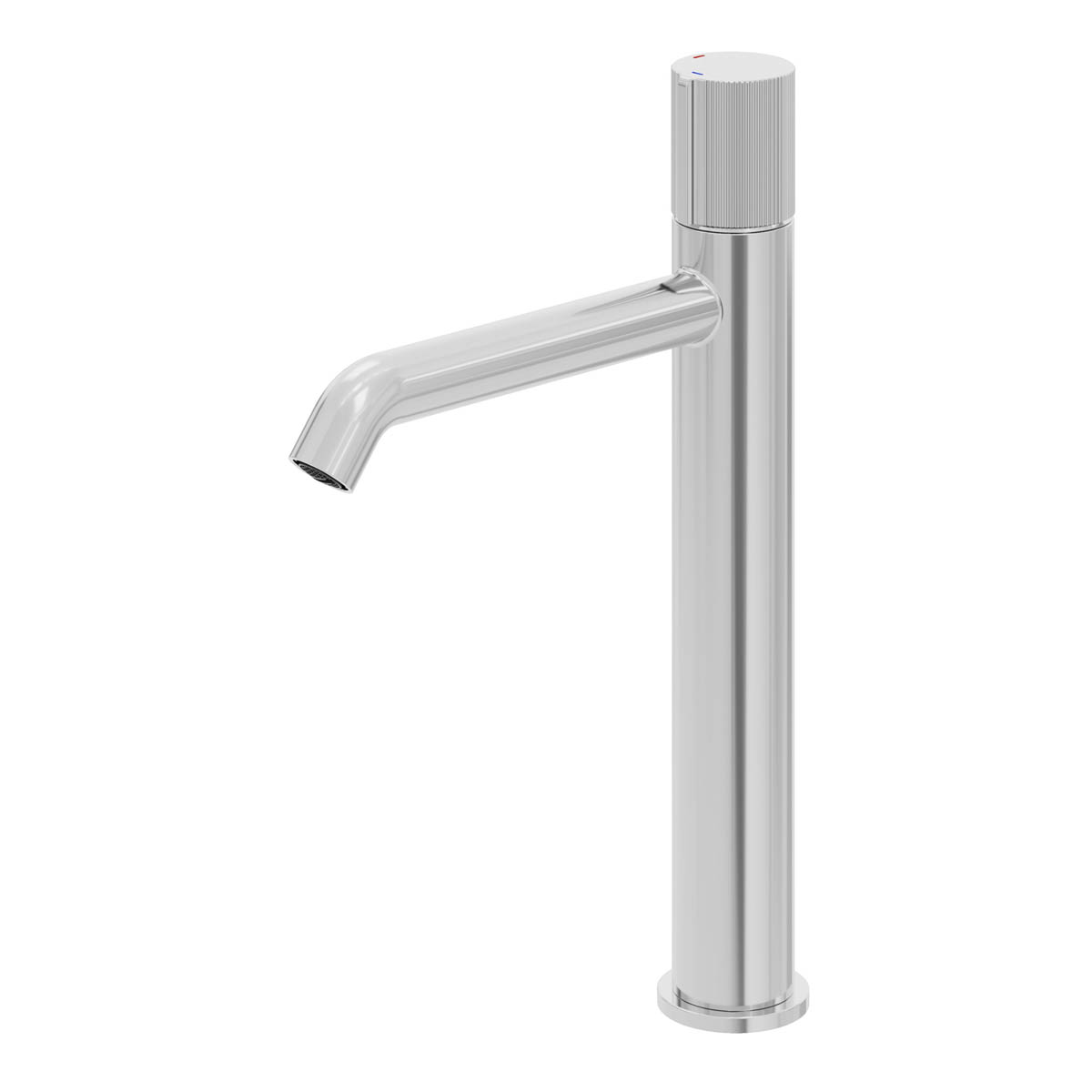 Barhroom Basin Mixer Tap Chrome Effect Round Modern Grip Handle Durable - Image 1
