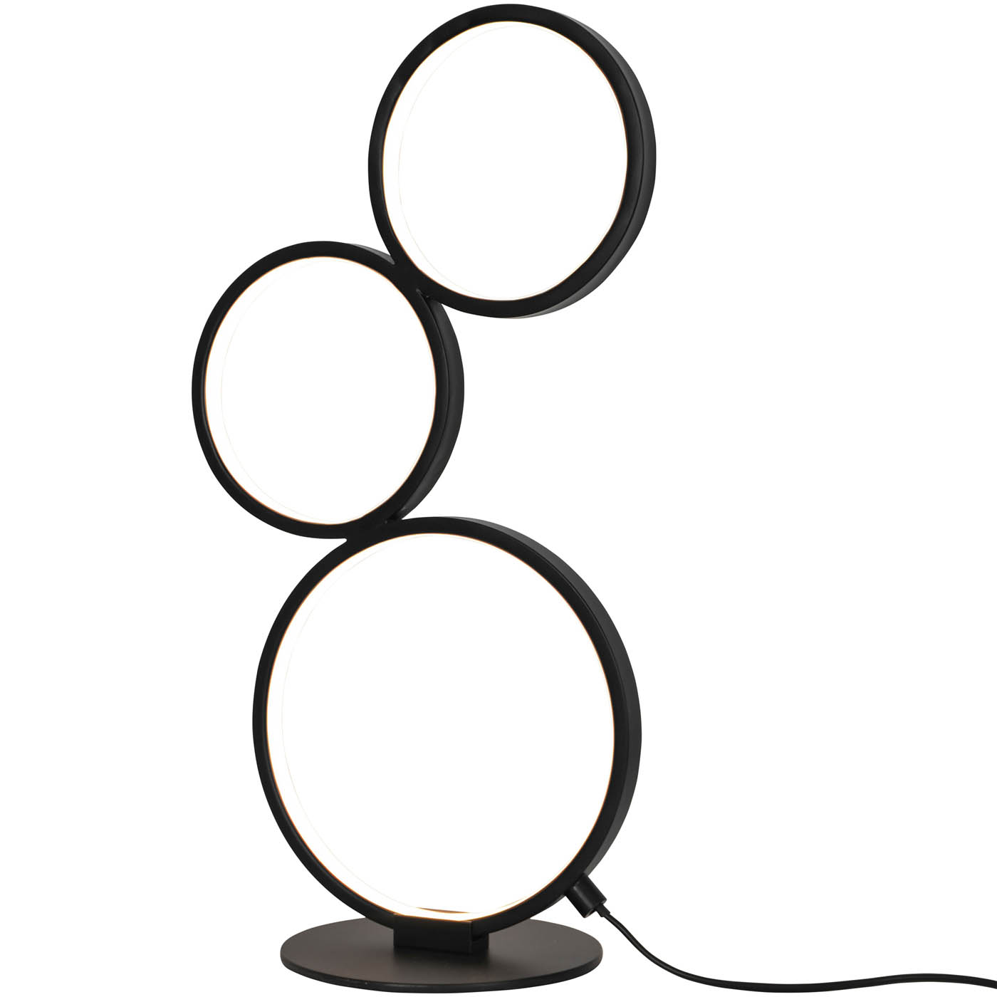 LED Table lamp Round Circular Matt Black Modern Warm White Livingroom 800lm - Image 3