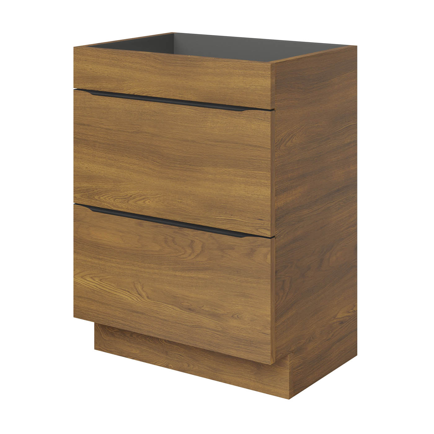 Bathroom Cabinet Matt Walnut Effect Soft Close Modern (H) 820mm (W) 600mm - Image 1