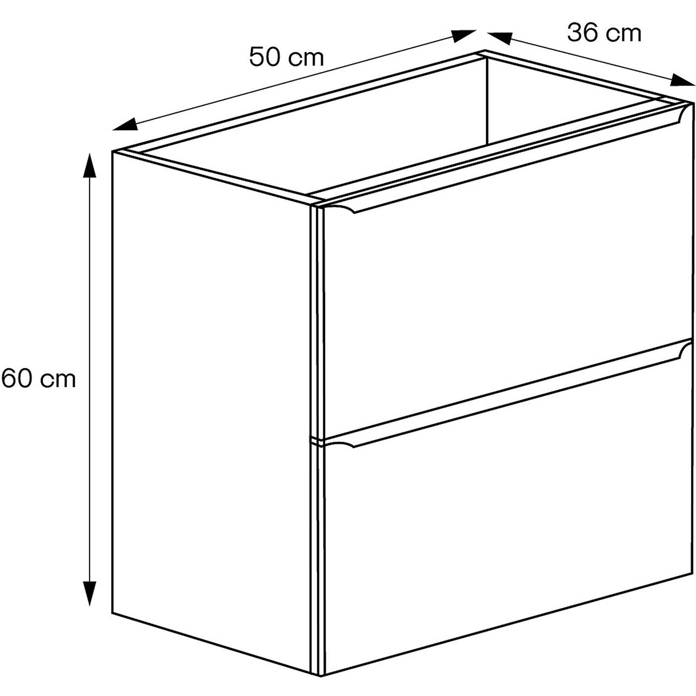 GoodHome Imandra Slimline Matt Black Wall-mounted Bathroom Cabinet H600mm W500mm - Image 2