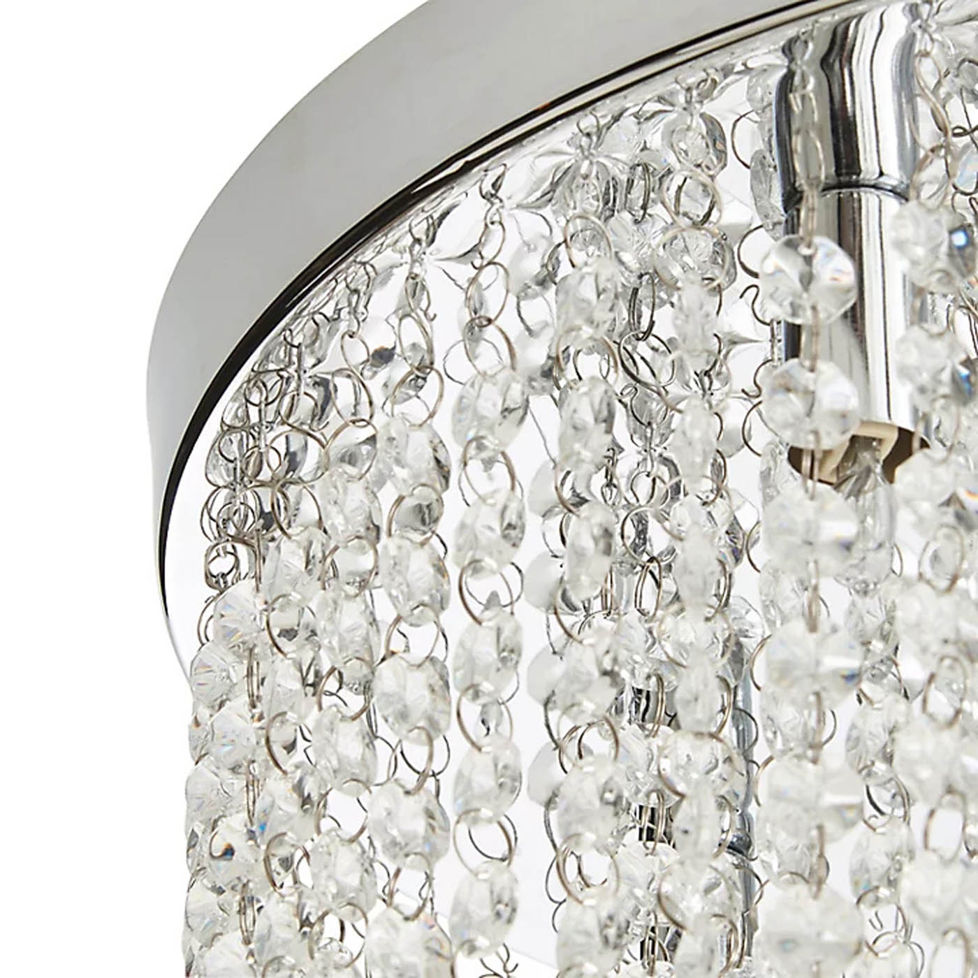 Ceiling Light 5 Way Halogen Brushed Glass Chrome Living Room Bedroom 40W - Image 4