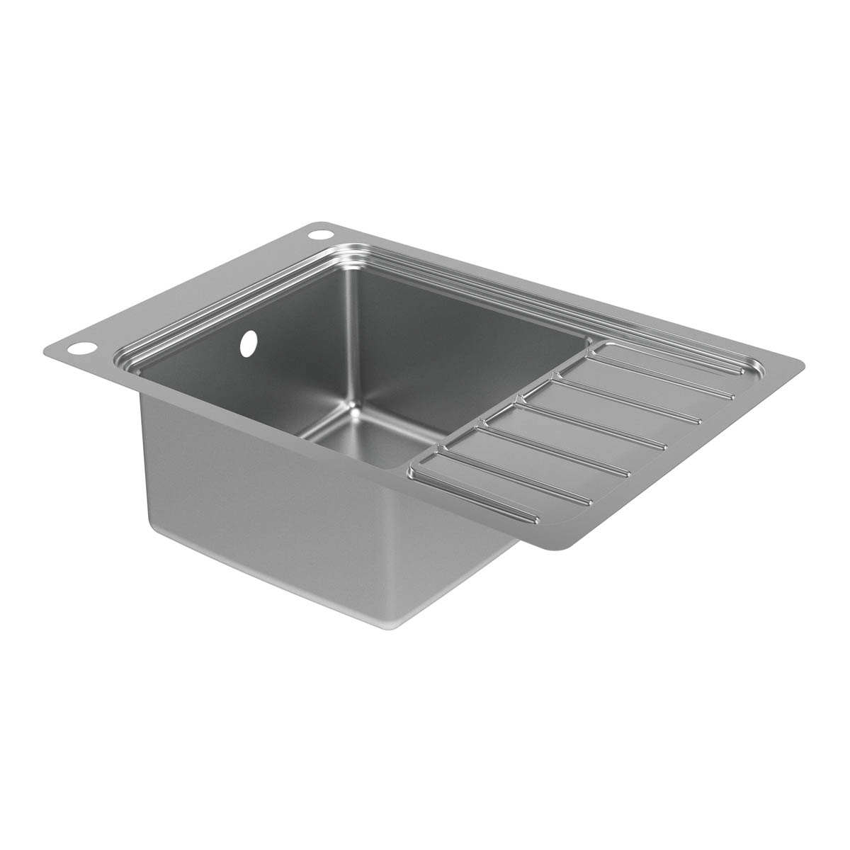 Kitchen Sink 1 Bowl Brushed Stainless Steel Reversible Drainer Rectangular - Image 4