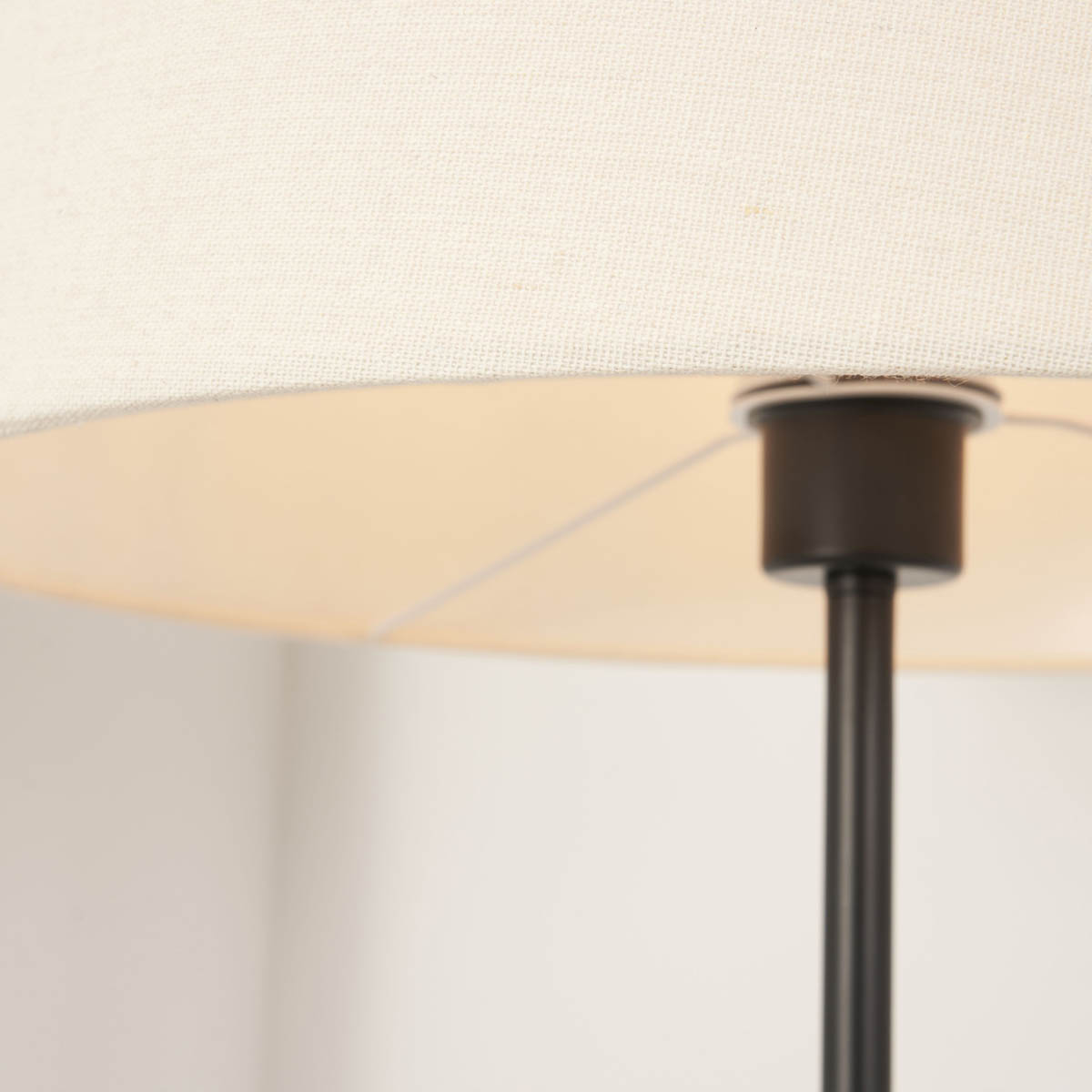 LED Floor Lamp Matt Black Freestanding Ivory Shade Living Room Bedroom H157.5cm - Image 4