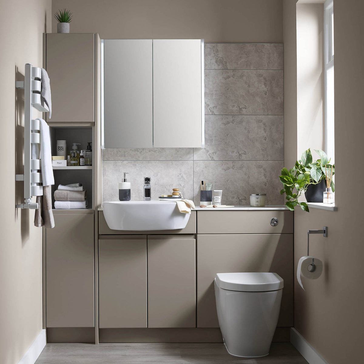 Bathroom Cabinet End Panel Westport MDF Matt Stone Grey Contemporary (H)900mm - Image 5