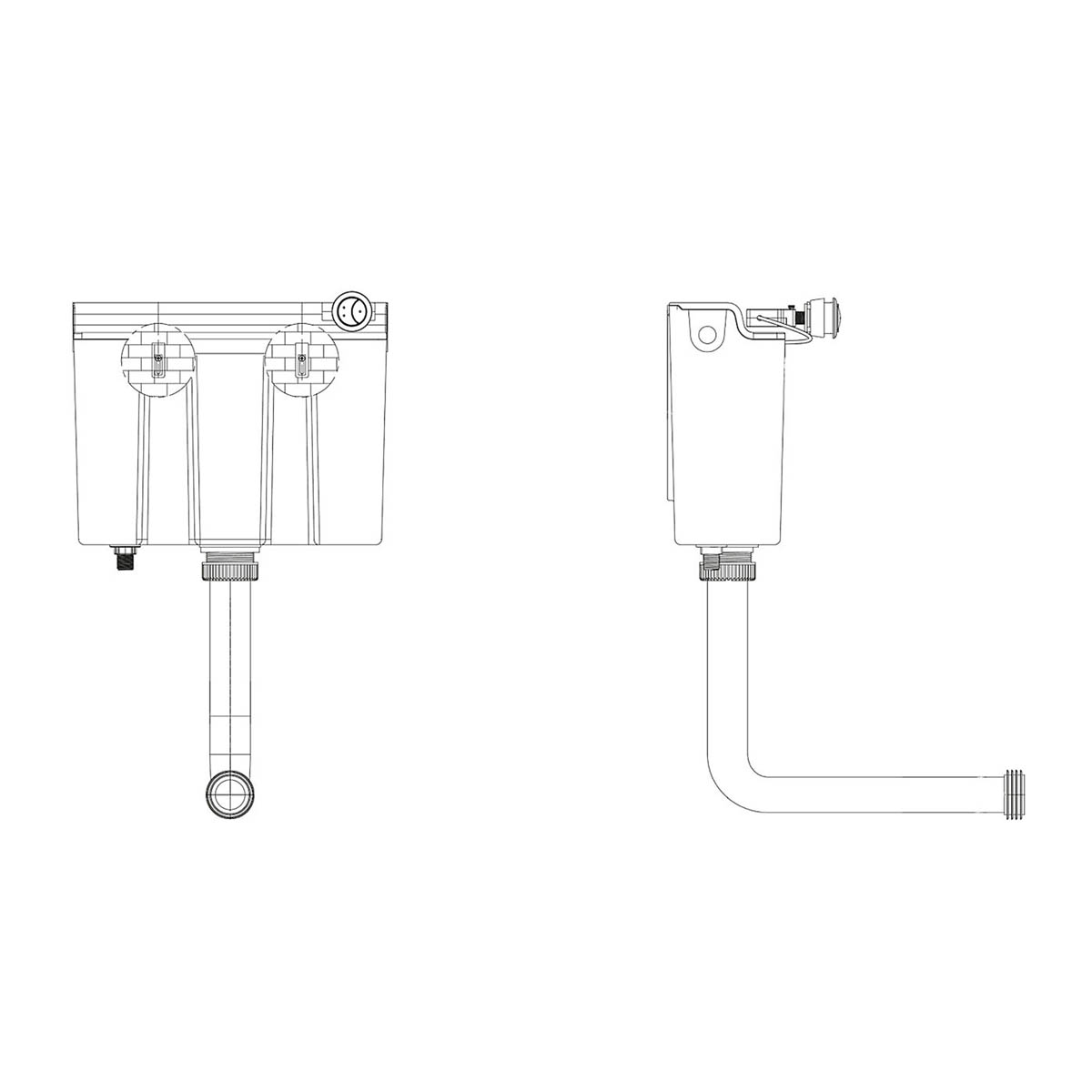 Concealed Toiler Cistern Bathroom Wall White Water Saving (H)300mm (W)14.3cm - Image 4